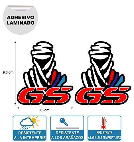 X 2 Pegatinas STIKERS Rally Compatible con Dakar GS BMW Moto IMPRESIÓN Digital Laminado Protector