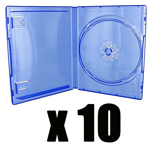 10 cajas de repuesto para juegos de PlayStation 4, azul trasparente, se venden por 10 unidades
