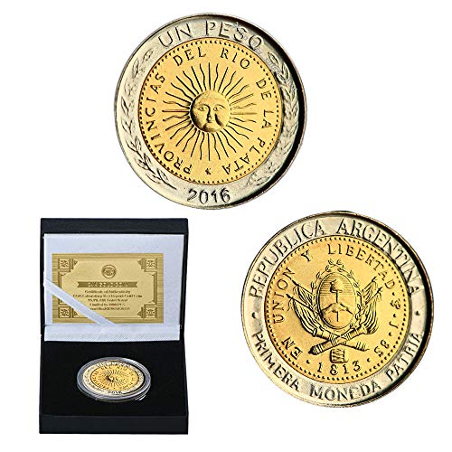 2016,Argentina,Sol de Mayo,Monedas,Objetos de Colección,Oro,Hermoso,Hermoso,Arte,Gabinetes de Exhibición,Buena Suerte,Suerte Moneda de Decisión/dorado/L