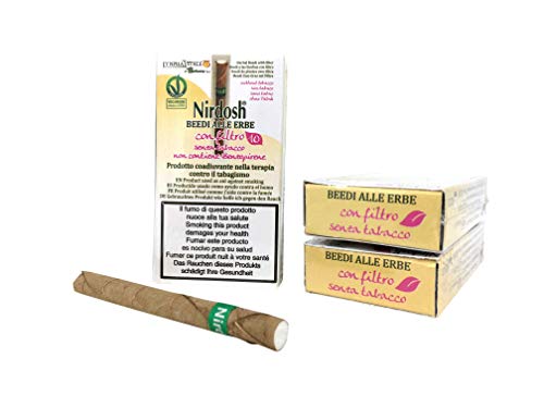 3 Paquetes de cigarrillos de hierbas Nirdosh con filtro – Programa para dejar de fumar – remedio contra el humo – terapia 100% natural – paquetes de 10 cigarrillos cada uno – Dispositivo médico EU