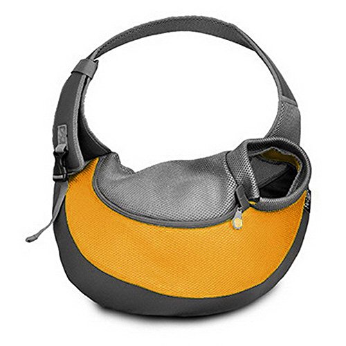 BIGWING Style-Bolso Bandolera para Llevar Perrito Gatito Mascota Portable Todo en Uno, Amarillo Grande