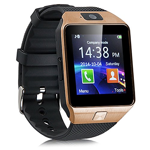 Bluetooth Reloj Inteligente DZ09, Smartwatch Teléfono Inteligente Pulsera con Cámara Pantalla Táctil Compatible con Tarjeta SIM/TF para iOS o Android HTC LG Huawei Sony Xiaomi