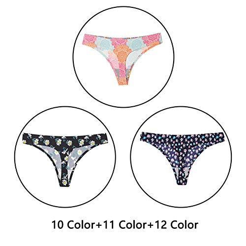 Bragas 3 Unids/Lote Tanga Estampado Mujeres G-String Ropa Interior Suave Sin Costuras Mujer Low Rise Ultra Thin con Ropa Interior Transpirable Agujero Nuevo