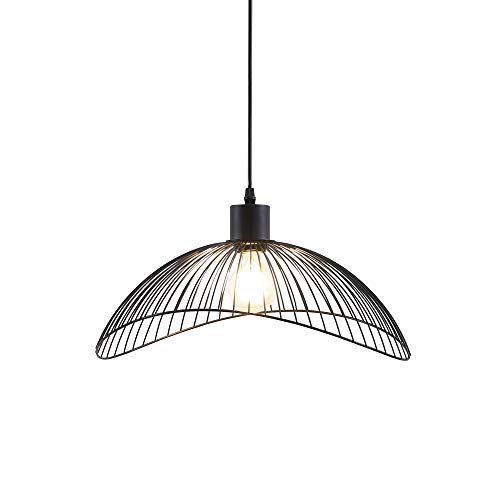 Briloner Leuchten - Lámpara de techo colgante (metal, E27, 40 cm de diámetro), diseño retro, color negro