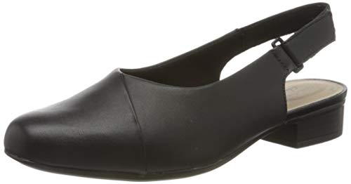 Clarks Juliet Pull, Sandalias con Correa de Tobillo para Mujer, Negro (Black Leather Black Leather), 40 EU