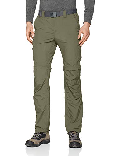 Columbia Silver Ridge II Pantalones de Senderismo Convertible, Hombre, Verde (Cypress), W28/L32