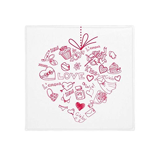 DIYthinker del día de Valentine corazón Rojo en Forma de ángel Antideslizante Piso Estera del Animal doméstico Plaza Principal Puerta de la Cocina 80cm Regalo 80 X 80cm