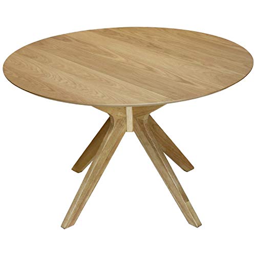 DRW Mesa de Comedor Redonda de Madera en Color Roble