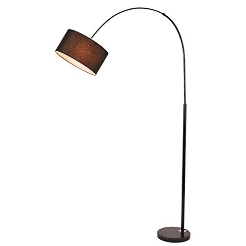 Eouby-Light Lámpara De Pie, Lámpara De Arco, Lámpara De Textil Negro, Base De Mármol, Lámpara De Piso De Arco Grande, Diseño Moderno, Oficina, Sala, Comedor, Iluminación Interior, Lámpara E27