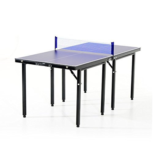 HOMCOM Mesa Ping Pong Plegable 153x76.5x67cm + Red Tenis Mesa Exterior Portatil Nuevo