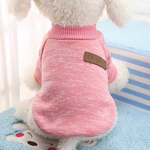 Idepet - Ropa para mascotas: jersey de forro polar para perros y gatos, XXL, Rosa