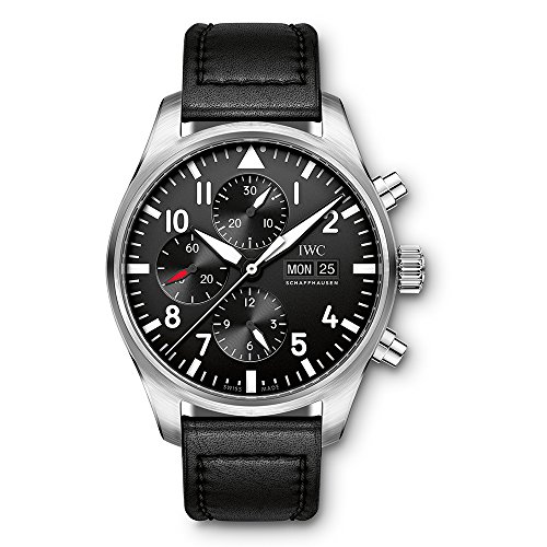 IWC Piloto Negro automático cronógrafo Mens Reloj iw377709