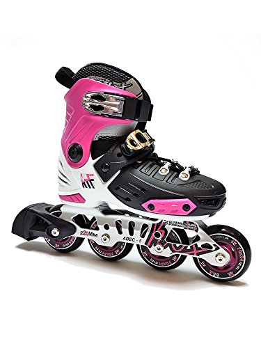 KRF Freeskate First Patines en línea, Mujer, Negro/Rosa, L (36-39)