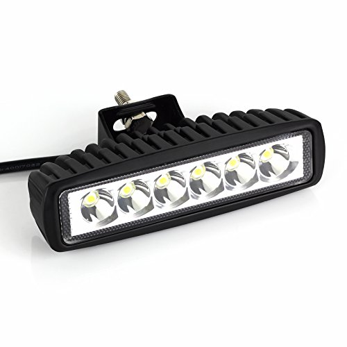 LiNKFOR Barra Luz LED18W Faro Trabajo Foco Proyector Coche Impermeable 6 LEDs Luz Antiniebla Construccion IP 67 para 12V 24V SUV Autocaravana Remolque Camion Todoterreno Tractor