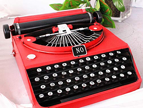 Máquina de escribir modelo, retro nostalgia ornamentos modelo de máquina de escribir antigua sala de café decoración de la barra suave viva de los artes máquina de escribir rojo 31 * 30 * 15