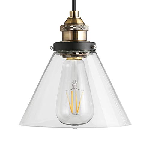 Maxmer Lámpara Colgante Luz Techo Vintage Industrial Casquillo E27 Max 40W Color Transparente para Cocina Comedor Tienda