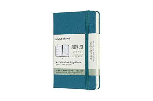 Moleskine 2019-20 Weekly - Agenda Cuaderno Semanal de 18 Meses 2019/2020, Verde Magnético, Tamaño Pequeño  9 x 14  cm, 208 Páginas (AGENDAS 18 MOIS)