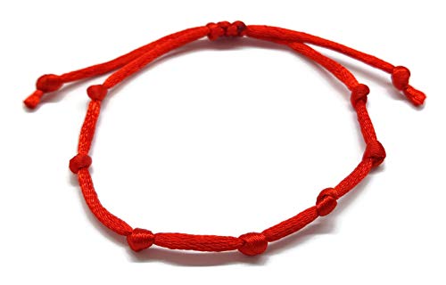 MYSTIC JEWELS by Dalia - Pulsera Kabbalah - Cordon de Hilo Rojo - Unisex - Ajustable - protección de Mal de Ojo, Buena Suerte, Good Luck