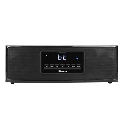 NGS Sky Box - Microcadena de 60W Comptaible con Tecnología Bluetooth y Reproductor CD (Entradas USB/AUX IN, Radio FM). Color Negro