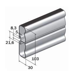 PERFIL DE PROTECCIÓN LATERAL ALUMINIO ANODIZADO, PARACICLISTA, ANTICICLISTA, ANTIEMPOTRAMIENTO LATERAL PARA CAMIÓN, REMOLQUE, SEMIRREMOLQUE, FURGÓN