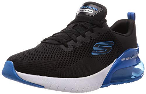 Skechers Skech-Air Stratus, Zapatillas para Hombre, Negro (Black Textile/Synthetic/Blue Trim Bkbl), 44 EU