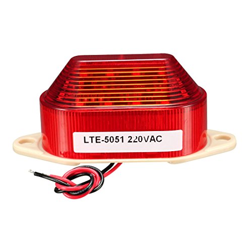 sourcing map luz de advertencia LED intermitente lámpara de la torre de señal industrial ac 220 v 2 w rojo lte-5051