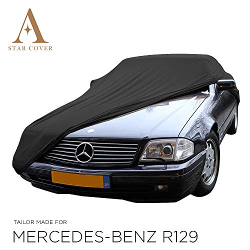 Star Cover Fundas DE Coche para EL Interior Compatible con Mercedes-Benz 500 SL (R129) | Negro Cubierta | Lona Garaje para Auto | Funda DESCAPOTABLE, Veterano, Coche Deportivo | Entrega RÁPIDA