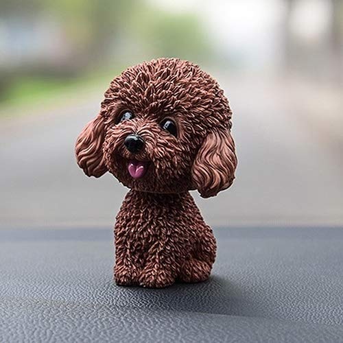 TANHEFA LS Alto Grado Sacudiendo Regalos Perro de Dibujos Animados Principal del Coche Perro Adornos Resinas Precioso Pomerania Año Nuevo con Doble Cara Cinta Adhesiva (Color : Color7)