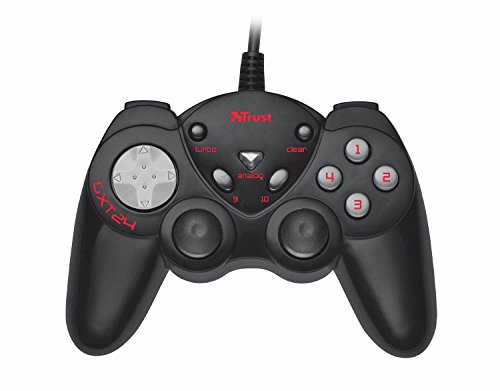 Trust GXT 24 - Mando con cable para PC (2 joysticks, 12 botones), color negro