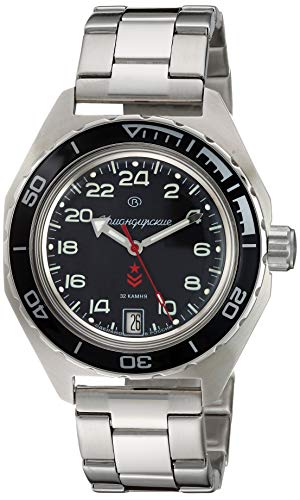 Vostok Komandirskie, reloj de pulsera militar ruso con dial automático de 24 horas, sumergible 200 m