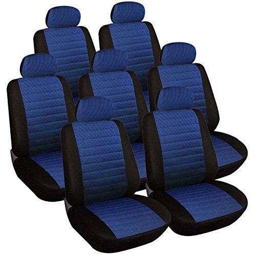 WOLTU 7X Fundas de Asiento para Coche Universal Delantero y Traseros Cubierta para Asiento Automóvil sin Bolsa de Aire Poliéster Gris 7231-7