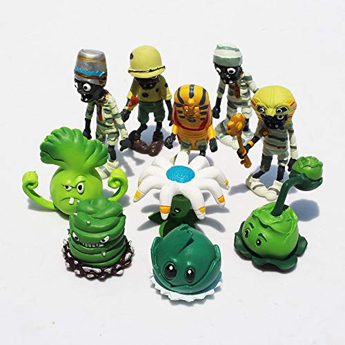 YANGDIAN Plantas vs Zombies Felpa Juguete Set 10pcs/Lote PVZ Plantas Vs Zombies Figura Juguetes Antiguo Egipto Repollo Pult Cubo Bonk Choy Bloomerang PVC Muñecas Figura Modelo Juguetes