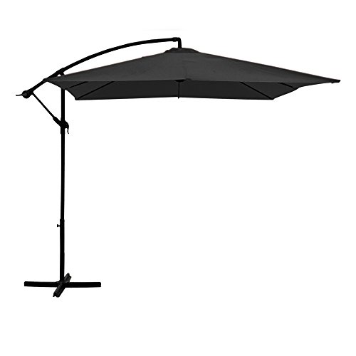 Aktive 53891 Parasol excéntrico, mástil acero, Gris Claro, 300 x 300 cm