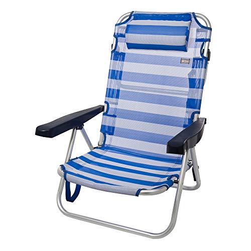 Aktive 53955 Silla Plegable multiposición Aluminio Beach, 108 x 60 x 82 cm, Azul