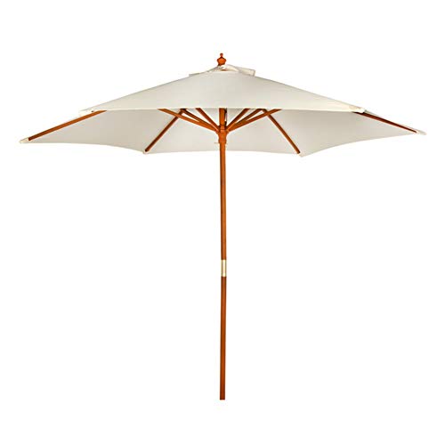 Aktive Garden 53860 - Parasol Hexagonal Diámetro 270 cm, Mástilil Madera 38 mm, Color Vainilla