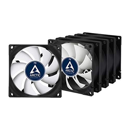 ARCTIC F8 - Ventilador estándar caja 80 mm, pack 5, silencioso, posibilidad instalación 2 direcciones