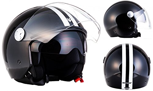 ARMOR Helmets AV-63 Casco Motocicleta, ECE certificado, L (59-60cm), Fun Shiny Negro