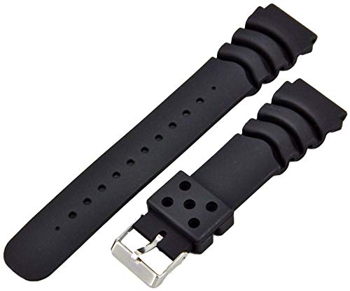 Buceo reloj de pulsera Negro 20 mm para SEIKO Citizen Caucho Divers Strap