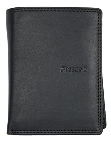 Cartera Picasso Exclusivo Negro de Cuero Genuino de Calidad