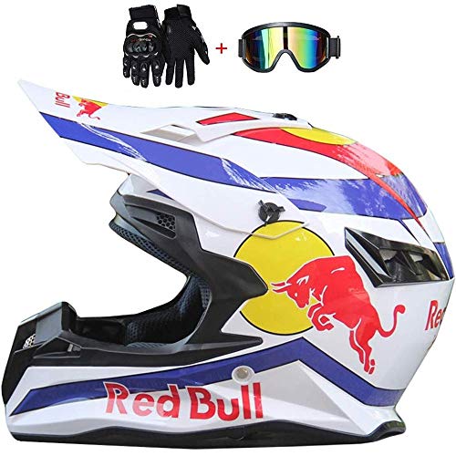 Cascos De Motocross,Cascos Modulares Casco Moto Carcasa DeABS CertificacióN Dot MúLtiples Orificios VentilacióN Bloqueo RáPido Forro ExtraíBle Enviar Gafas Guantes Red Bull