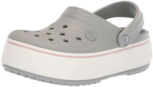 Crocs Crocband Platform Clog U, Zuecos Unisex Adulto, Gris (Light Grey/Rose 04m), 36/37 EU