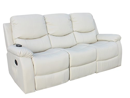 ECO-DE Sofa 3 plazas beige con masaje , reclinable, programable, 8 vibromotores