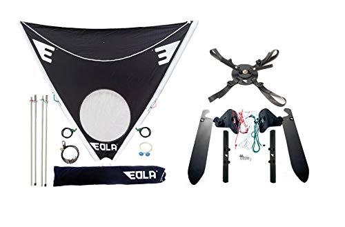 EOLA Vela para Kayak rotativa de 250 cm2 con orzas abatibles testada con Viento de hasta 50 Nudos. Incluye Todos los Accesorios para Instalar en Cualquier Superficie.