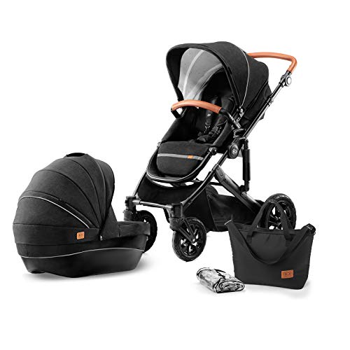 Kinderkraft Carrito Bebé 2 Piezas PRIME, Silla de Paseo, Capazo, Plegable, Negro