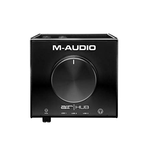 M-Audio AIR HUB - Interfaz de audio USB y USB-C de monitorización con concentrador de 3 puertos, paquete software, ProTools/First, Eleven Lite, colección de efectos de Avid y Xpand!2 de AIR MusicTech