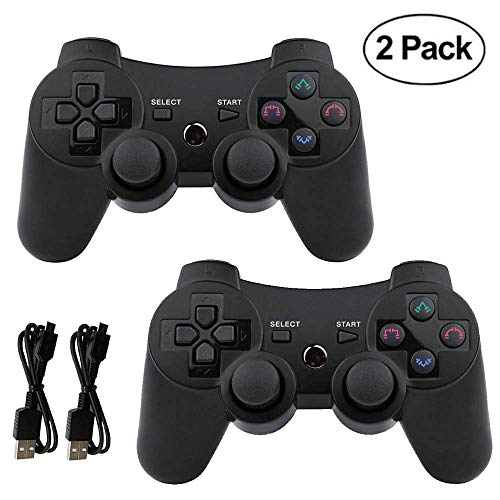 Mando PS3 inalámbrico Bluetooth Gamepad Doble vibración Six-Axis Mando a Distancia Joystick para Playstation 3 con Cable de Carga