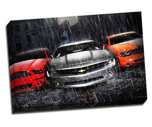 Mustang Camaro Dodge lienzo Art Print Póster 76,2 x 50,8 cm cm