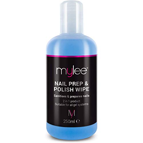 Mylee Prep + Wipe, Gel Limpiador de Residuos de Esmalte de Uñas de Gel 250ml, Preparación y Después del Cuidado, Manicura UV LED, Limpiador de Base de Esmalte de Gel, Multiusos para Desinfectar la Placa de Uñas y Eliminar la Capa Adhesiva