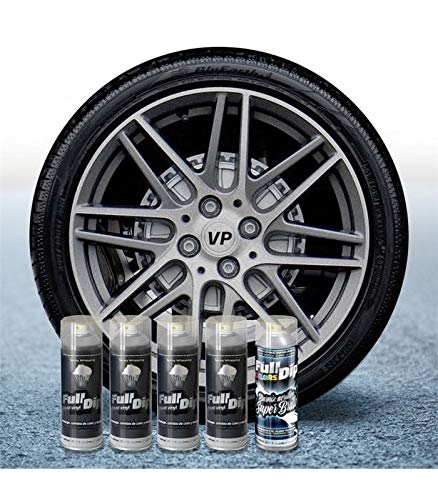 Pack Llantas Vinilo LIQUIDO Full Dip 4 Sprays Aluminio Metalizado Brillo