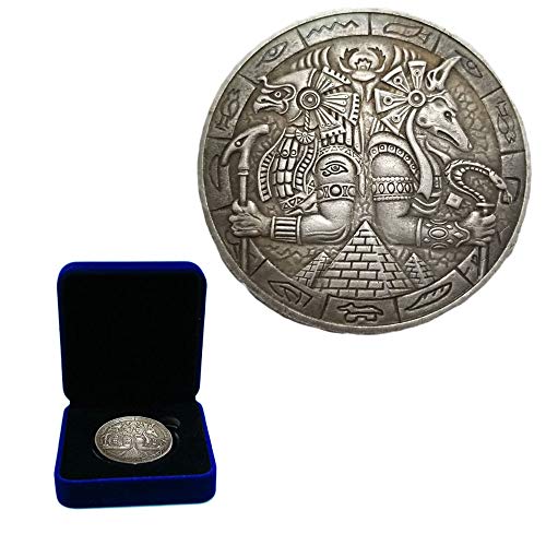 Pirámide,Muerte,Reloj de Sol,Egipto,Faraón,Moneda de la Suerte,Anubis,Pirámide,Alta Calidad,Moneda Conmemorativa,Colección,Traje Artesanía Fina/D/Paridad